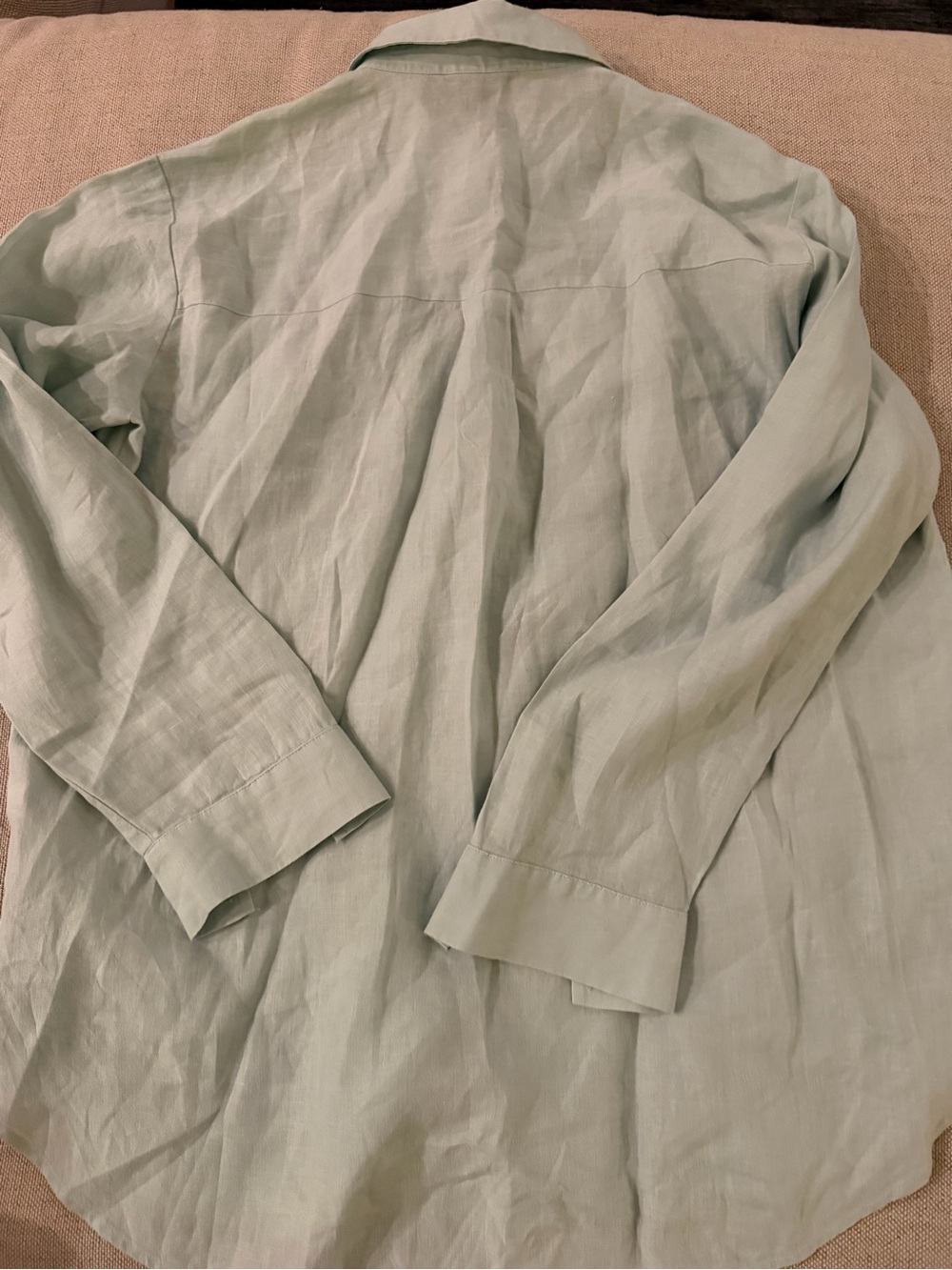 EILEEN FISHER M Organic Handkerchief Linen Classic Collar Shirt $178 - Picture 5 of 6